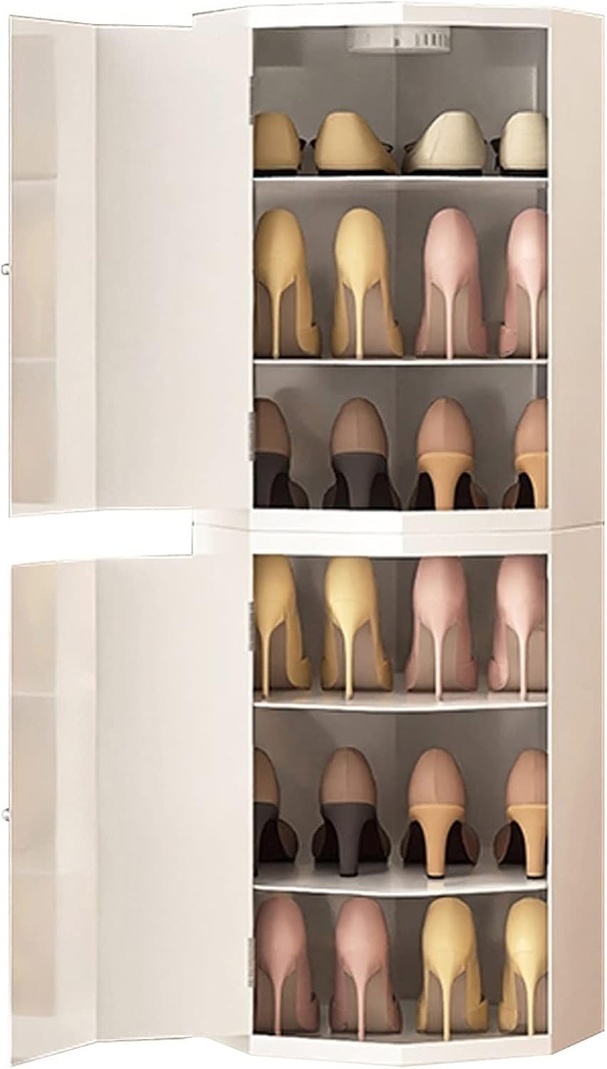 こなは シューズラック円形回転シューズキャビネット360°オーガナイザー